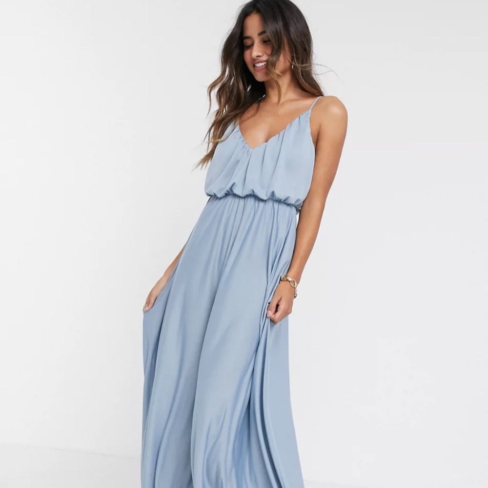 Asos design plunge camo maxi dress NWT